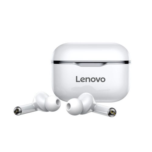 Lenovo LivePods LP1 bianco - Cuffie sportive impermeabili IPX4 con microfono a cancellazione di rumore. Ricarica dei bassi HIFI di type C.