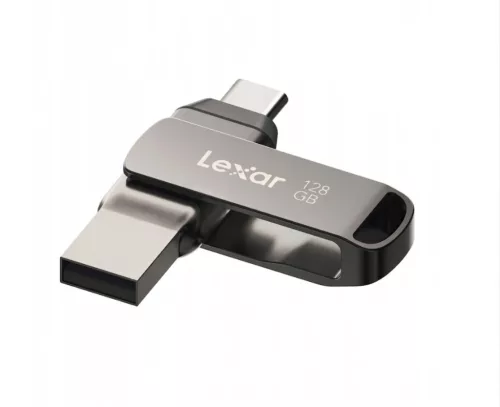 Lexar® JumpDrive® D400 USB 3.1 Type-C Dual Slot PenDrive in metallo – per telefono e computer. Alloggiamento in alluminio, 128 GB