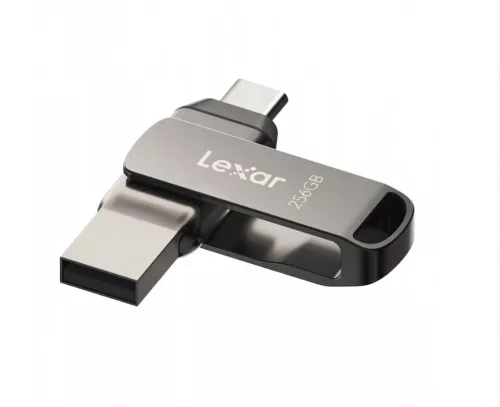 Lexar® JumpDrive® D400 USB 3.1 Type-C Dual Slot PenDrive in metallo – per telefono e computer. Alloggiamento in alluminio, 256 GB