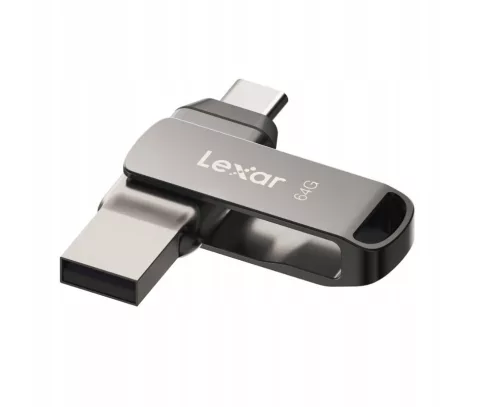 Lexar® JumpDrive® D400 USB 3.1 Type-C Dual Slot PenDrive in metallo – per telefono e computer. Alloggiamento in alluminio, 64 GB