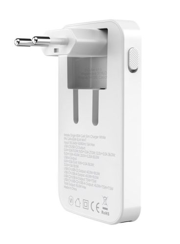 Caricabatterie sottile Mobile Origin® GaN III da 65 W - Caricabatterie da muro GaN da 65 W, 1 USB-A + 2 USB-C