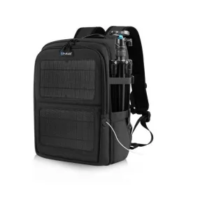   Zaino fotografico PULUZ Solar Power DSLR - Potenza di ricarica 12W, accessori fotografici + scomparti per laptop, tessuto resistente all acqua e ai graffi