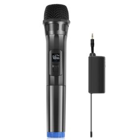   Puluz PU628B - Microfono wireless con uscita Jack 3.5 - Portata 30 metri - Nero