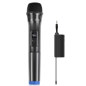   Puluz PU628B - Microfono wireless con uscita Jack 3.5 - Portata 30 metri - Nero