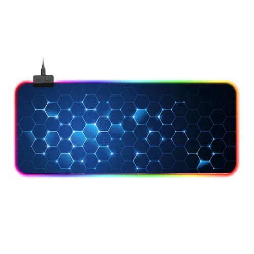 Tappetino per mouse impermeabile illuminato RGB - con 14 diversi effetti di luce, dimensioni: 800 x 300 x 4 mm (nido d ape)
