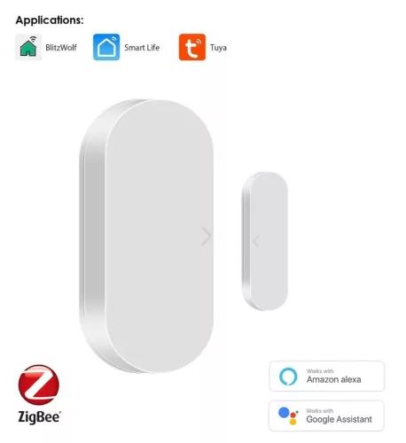 RSH DS03 Sensore porta intelligente per finestre e porte - con controllo ZigBee (HUB), Funzionamento a batteria AAA. Piccole dimensioni, lunga durata della batteria