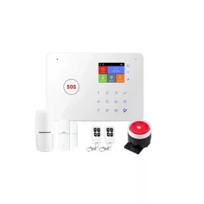   Kit de alarmă de securitate RSH® SK03 Smart Home cu control APP - conexiune GSM + WiFi, baterie, senzor 2 buc, telecomandă