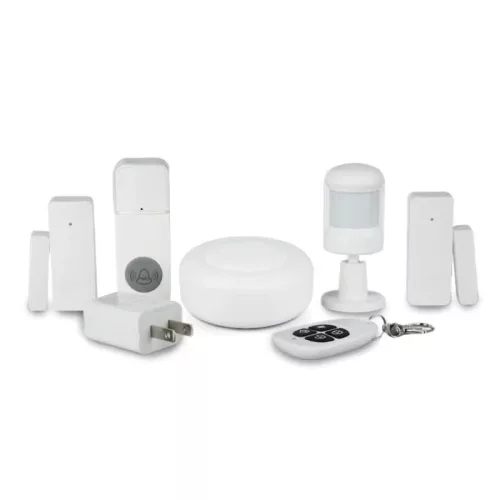 Kit allarme di sicurezza RSH® SK04 Smart Home con controllo APP - WiFi, batteria, 3 sensori, campanello, telecomando