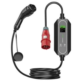   Radian 11kW | 3x16A | Type 2 | Portable EV Charger - Caricabatteria portatile per auto elettrica trifase (3x16A) | Cavo da 5 metri