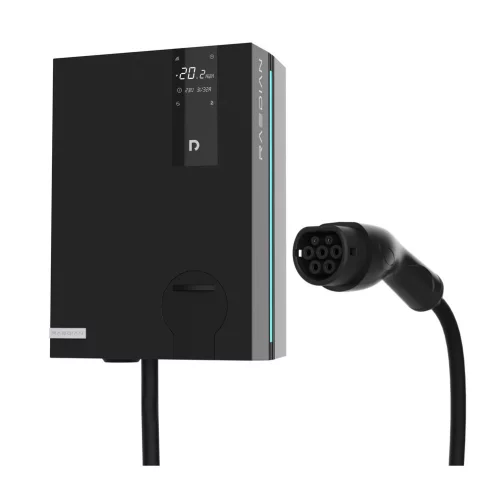 Raedian NEO 22kW AC Wallbox - caricabatterie da parete per auto elettrica | Funz. DLM | 22kW - 3x32A | Cavo di tipo 2 | App, cont. RFID