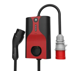   Raedian NORA Ricarica AC - 11kW | 3x16A | Type 2 | - Wallbox trifase (3x16A) / caricabatterie EV portatile | Cavo da 5 m - Rosso