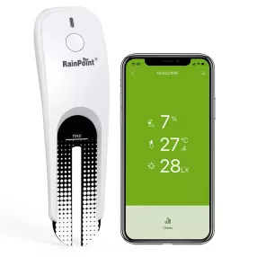  RainPoint® HCS021FRF - Sensore di umidità del suolo e misuratore di luce per esterni - Portata di 60 m, registrazione dei dati storici