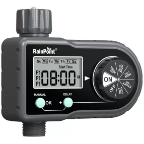   RainPoint® ITV101P - valvola di irrigazione da montare su un rubinetto da giardino - 1 settimana di programmazione, 2 batterie AAA