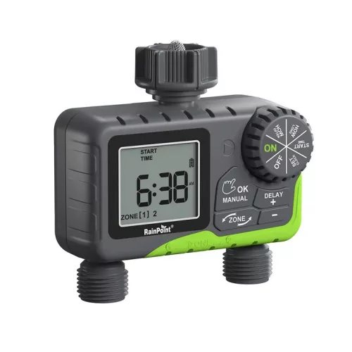RainPoint® ITV205 - valvola di irrigazione montata su rubinetto da giardino - 2 uscite controllabili separatamente