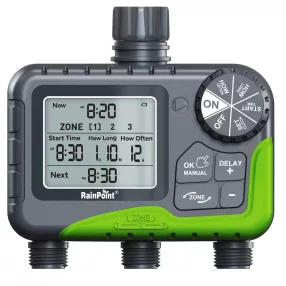   RainPoint® ITV305 - valvola di irrigazione montata su rubinetto da giardino - 2 uscite controllabili separatamente