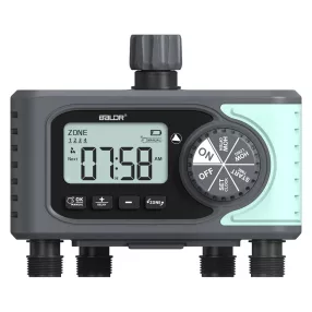   RainPoint® ITV405 - Valvola di irrigazione da giardino a 4 zone montata su rubinetto - 4 uscite controllabili individualmente, 1 settimana, 3 tempi di impostazione del ciclo di irrigazione al giorno