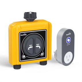   RainPoint® TTV203WRF + TWG004WRF - Sistema di irrigazione intelligente montato su rubinetto da giardino 2x valvole di uscita + HUB
