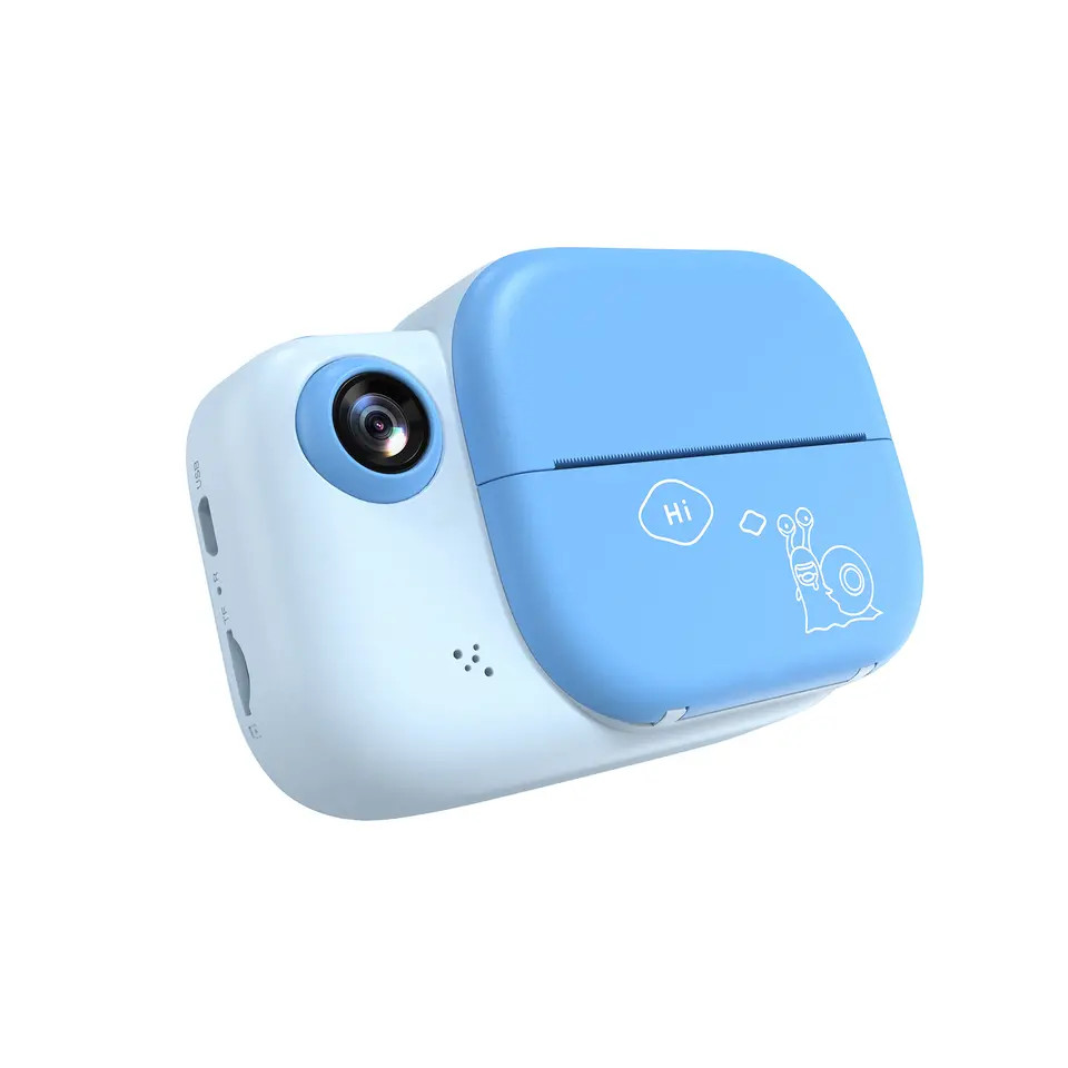 Searysky CM-01 - fotocamera per bambini e stampante istantanea in uno:  ampio display, 1080P, filtri, ecc. - blu