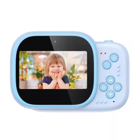   Searysky CM-01 - fotocamera per bambini e stampante istantanea in uno: ampio display, 1080P, filtri, ecc. - blu