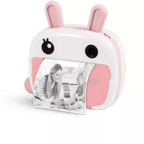   SearySky KX-06AP - fotocamera per bambini e stampante istantanea in uno. Risoluzione 1080P, ampio display - rosa