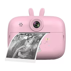   SearySky S1: fotocamera per bambini e stampante istantanea in uno. Risoluzione 1080P, ampio display - rosa