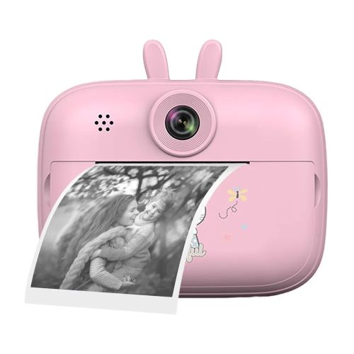SearySky S1: fotocamera per bambini e stampante istantanea in uno. Risoluzione 1080P, ampio display - rosa