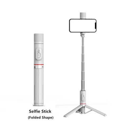 Q12s - Treppiede e bastone per selfie - telecomando Bluetooth rimovibile | 750 mm di lunghezza | LED e flash | robusto stelo in alluminio