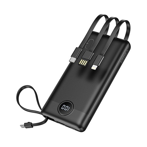 Power bank Veger C10 - 10000mAh - integrato, 4 cavi, indicatore di carica a LED, alimentazione di carica 4x 2A