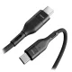 Veger CC02 - 100W USB Type-C - Cavo USB Type-C - 150 cm, ricarica 100W, rivestimento in tessuto perlato - nero