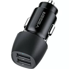   Veger CC316-2A caricabatteria per auto a doppia porta - 17W / 3,4A potenza di ricarica 1x2,4 + 1x 1A