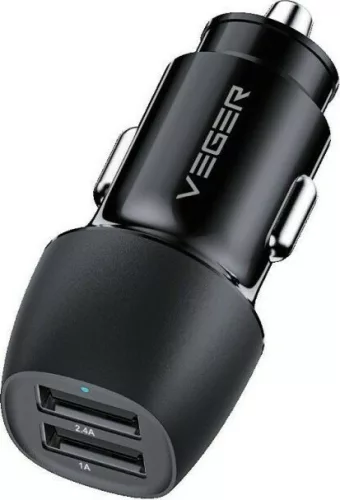 Veger CC316-2A caricabatteria per auto a doppia porta - 17W / 3,4A potenza di ricarica 1x2,4 + 1x 1A