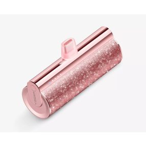   Veger Lipstick-C Power Bank cu conector USB Type-C - 5000mAh, pentru toate produsele USB Type-C, încărcare PD3.0 - Rose Gold