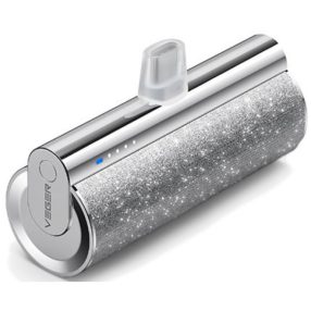   Veger Lipstick-C Power Bank cu conector USB Type-C - 5000mAh, pentru toate produsele USB Type-C, încărcare PD3.0 - Argento