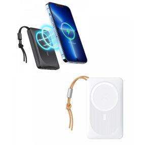   Veger MagOn - Power Bank Wireless Magnetico - 10000mAh, carica 3 dispositivi contemporaneamente, dimensioni e peso contenuti - bianco