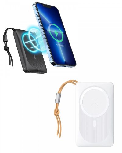 Veger MagOn - Power Bank Wireless Magnetico - 10000mAh, carica 3 dispositivi contemporaneamente, dimensioni e peso contenuti - bianco