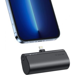   Veger PlugOn Lightning - Power Bank da 5000 mAh con connettore Lightning USB integrato per prodotti Apple, con capacità di ricarica 1x 20W / PD3.0