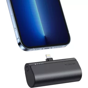   Veger PlugOn Lightning - Power Bank da 5000 mAh con connettore Lightning USB integrato per prodotti Apple, con capacità di ricarica 1x 20W / PD3.0