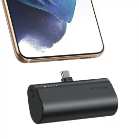   Veger PlugOn Type-C - Power Bank da 5000 mAh con connettore USB Type-C integrato, 1x potenza di ricarica da 20W / PD3.0
