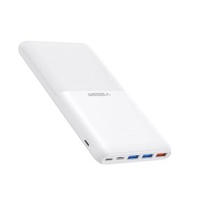  Power bank Veger S22 - capacità 20000mAh, design ultrasottile e antiscivolo, ricarica simultanea di 4 dispositivi, indicatore di carica LED - bianco