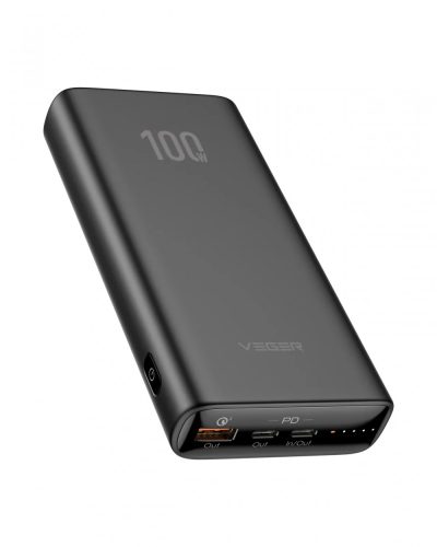 Veger T100 - Potenza di ricarica 100 W, 20000 mAh, 2x porte di ricarica Type-C + 1x USB-A