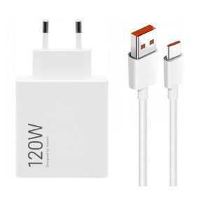   Xiaomi 120W Hypercharge Combo - Caricabatterie USB (type-A) da 120 Watt + cavo da 1 metro e 120 Watt - Bianco