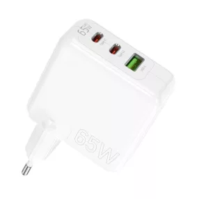   YOOUP NC67-G - Caricabatterie GaN a 3 porte da 65 W - Caricabatterie rapido USB GaN Power da 65 W (2x USB-C + 1x USB-A)