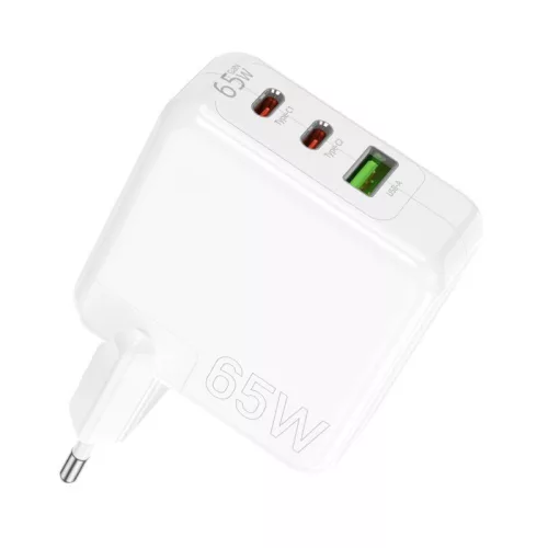 YOOUP NC67-G - Caricabatterie GaN a 3 porte da 65 W - Caricabatterie rapido USB GaN Power da 65 W (2x USB-C + 1x USB-A)