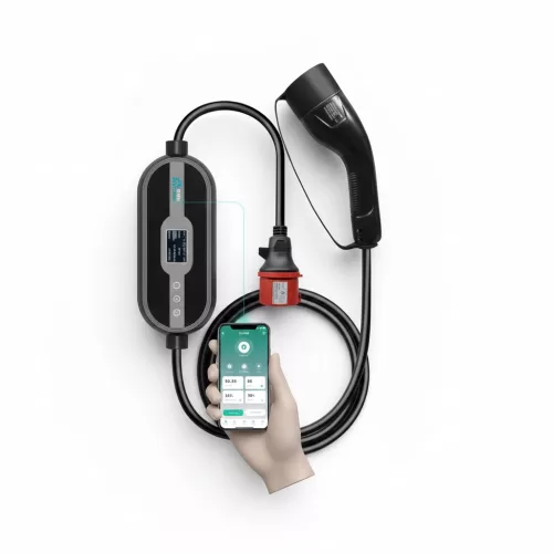 Zopoise ZA05 - 11 kW | WiFi | Caricabatterie portatile + da parete per auto elettriche | 3x16 A | Type 2 | Cavo da 5 m | Relè Fi | App