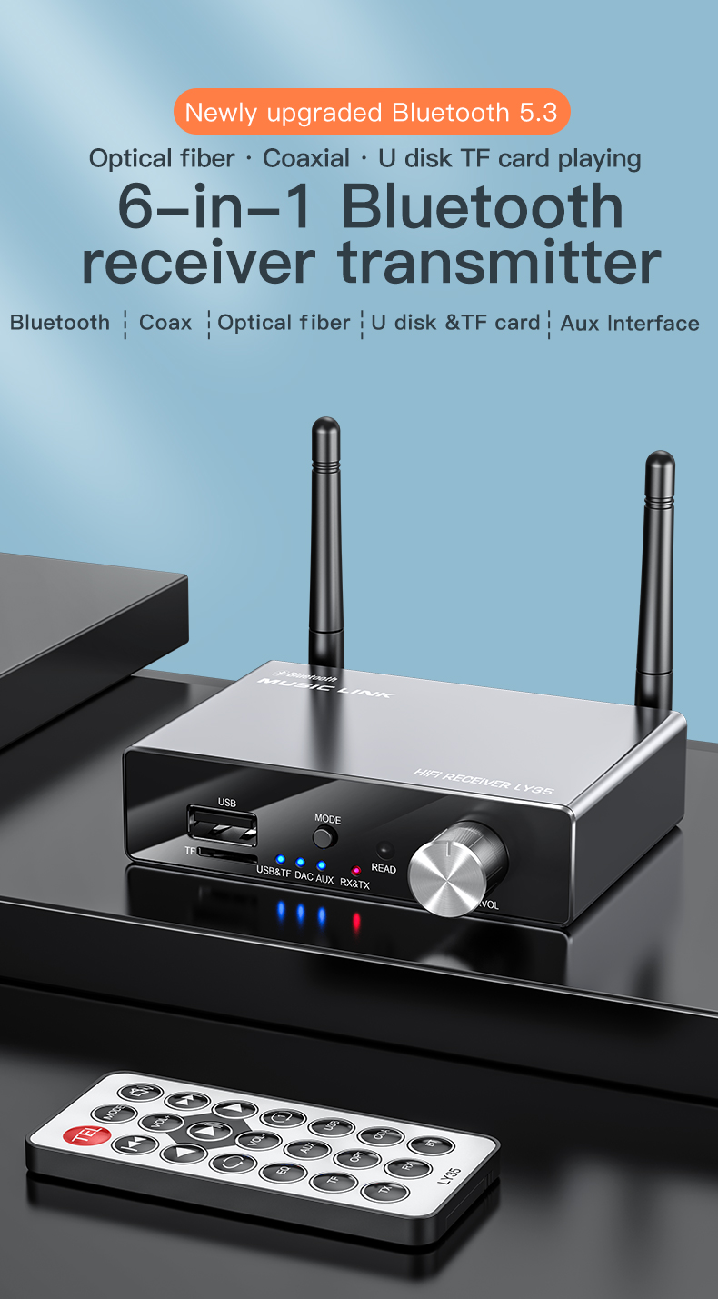 Acquista Trasmettitore audio Bluetooth USB 2 in 1 Ricevitore intelligente  Plug and Play per cuffie TV PC