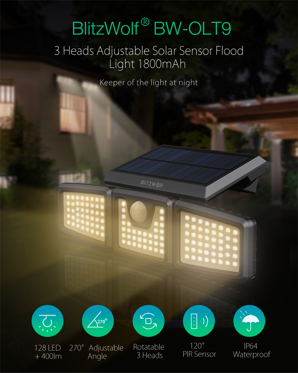 Outdoor solar lamp